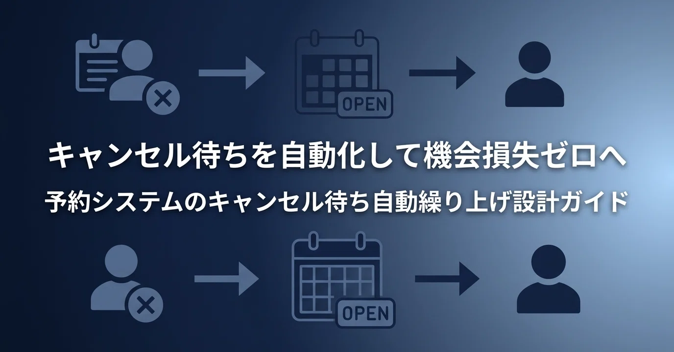 キャンセル待ち自動繰り上げで機会損失ゼロへ【予約システム設計ガイド
