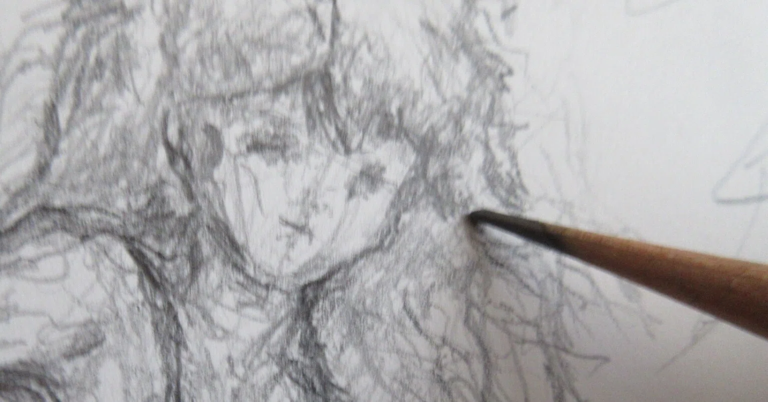 鉛筆画】ツインテールとミニドレス｜Atelier Non
