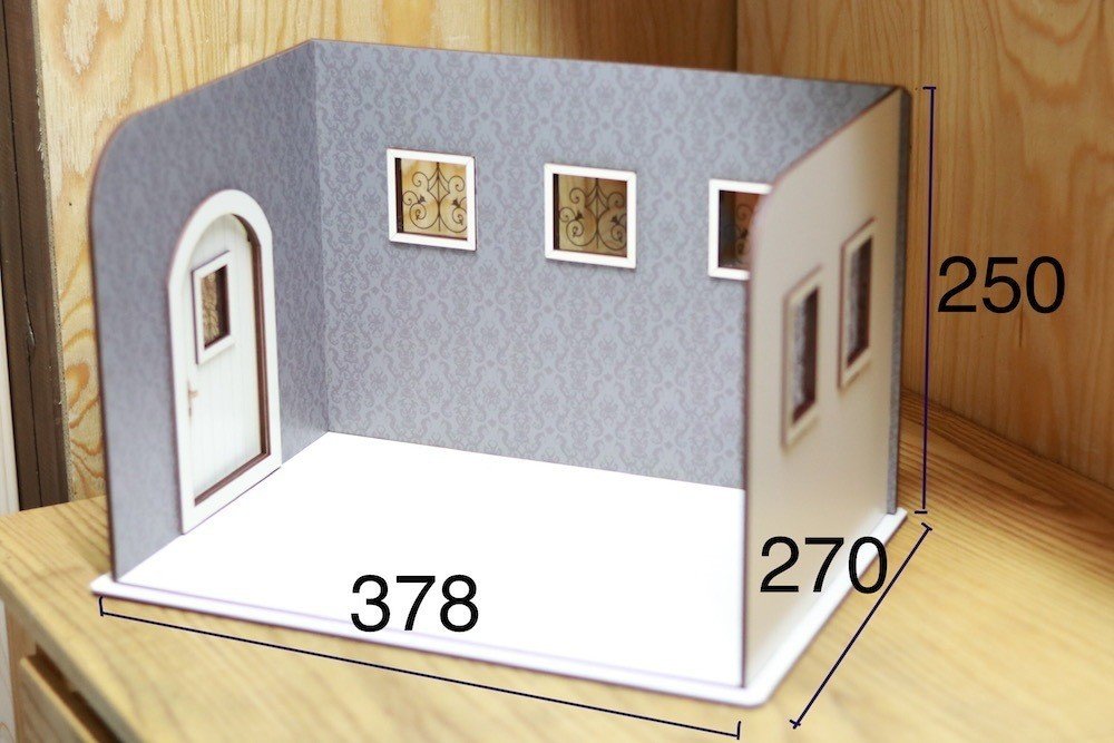 印象のデザイン ドールハウス 1 10スケール 背景 洋室 出窓 カントリーウッドガーデン その他 Labelians Fr