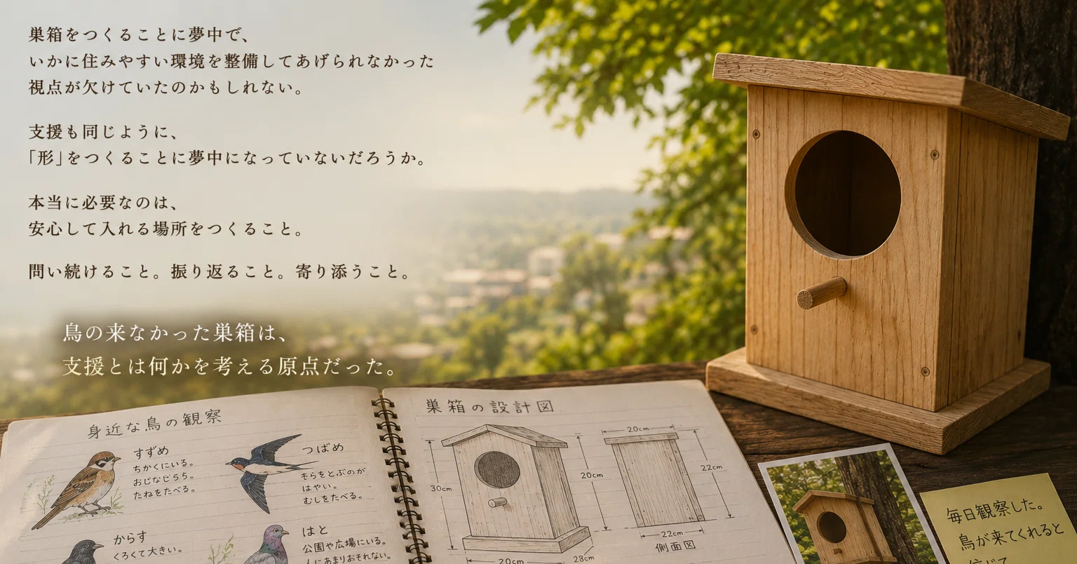 エッセイ】「鳥の来ない巣箱」と、福祉支援のこと｜深海魚のひとりごと