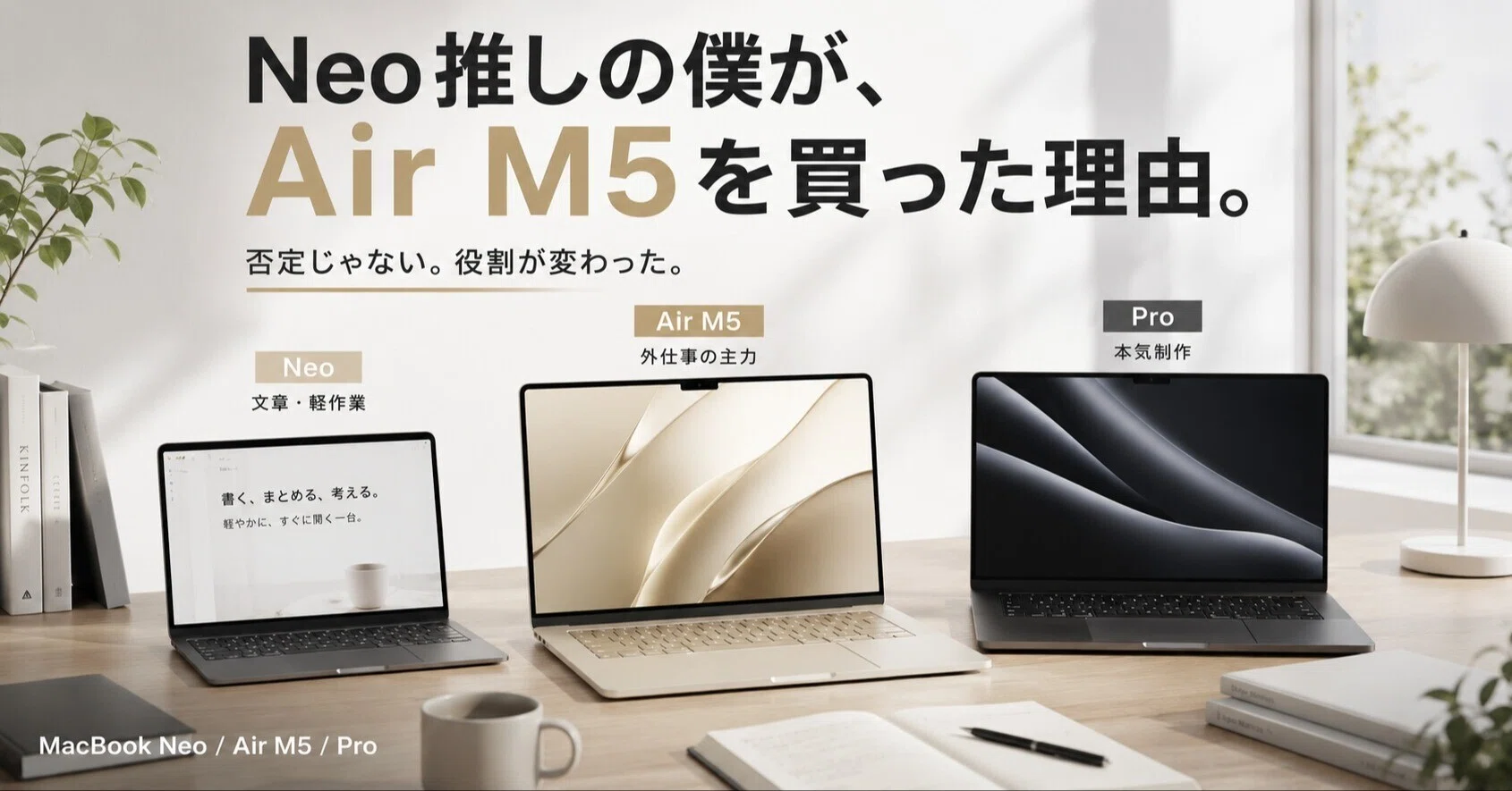 MacBook Neo推しの僕が、Air M4を売って、Air M5スターライトを買った