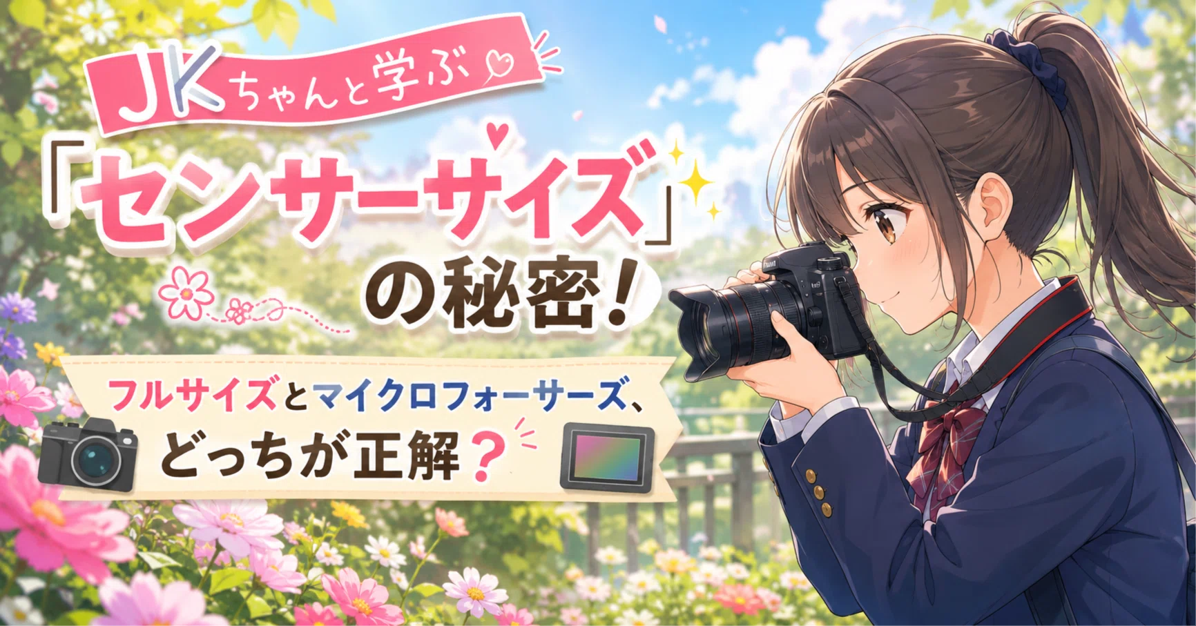 被写界深度とは？】JKちゃんと学ぶ「センサーサイズ」の秘密！フル