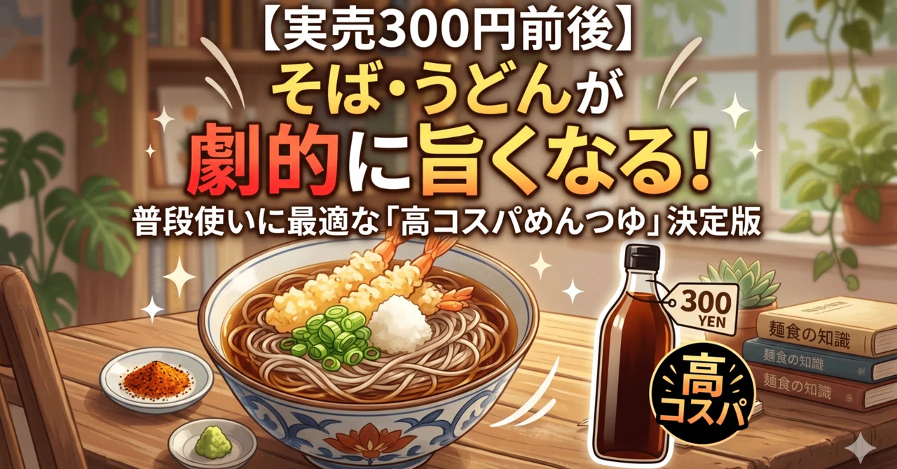 実売300円前後】そば・うどんが劇的に旨くなる！普段使いに最適な「高