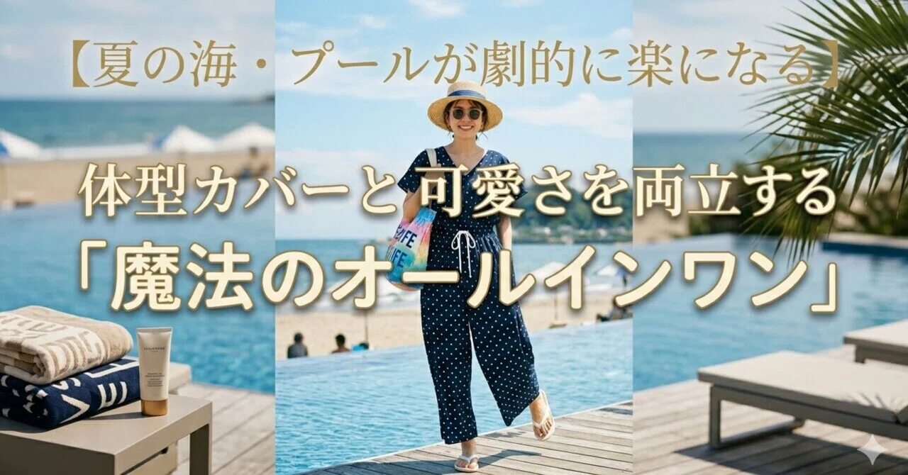 夏の海・プールが劇的に楽になる】体型カバーと可愛さを両立する「魔法 