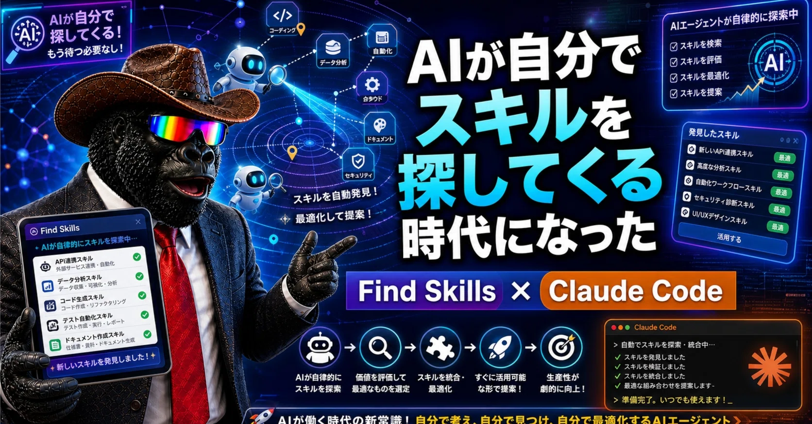 🦍AIが自分でスキルを探してくる時代になった｜Find Skills × Claude