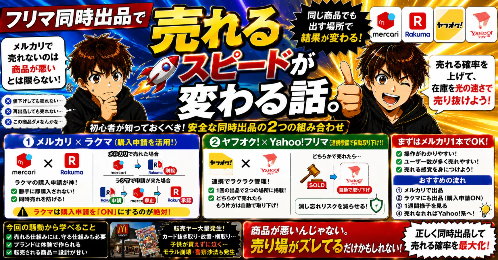 フリマ同時出品で売れるスピードが変わる話。｜メルカク | 副業の先生