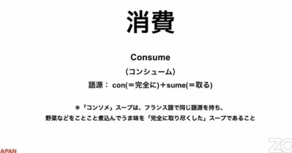 消費 Consume 英語の語源とも向き合ってみたい いちにちコトバ Yuko Spica Channel Talk Note