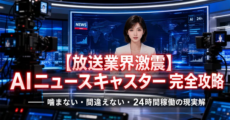 【放送業界激震】AIニュースキャスター完全攻略｜噛まない・間違えない・24時間稼働の現実解