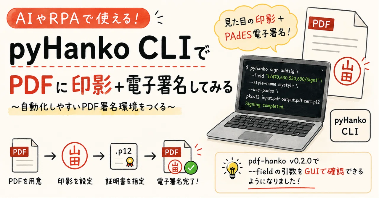 pyHanko CLIでPDFに印影＋電子署名してみる 〜AI・RPAでも扱いやすいPDF署名環境〜｜なみき