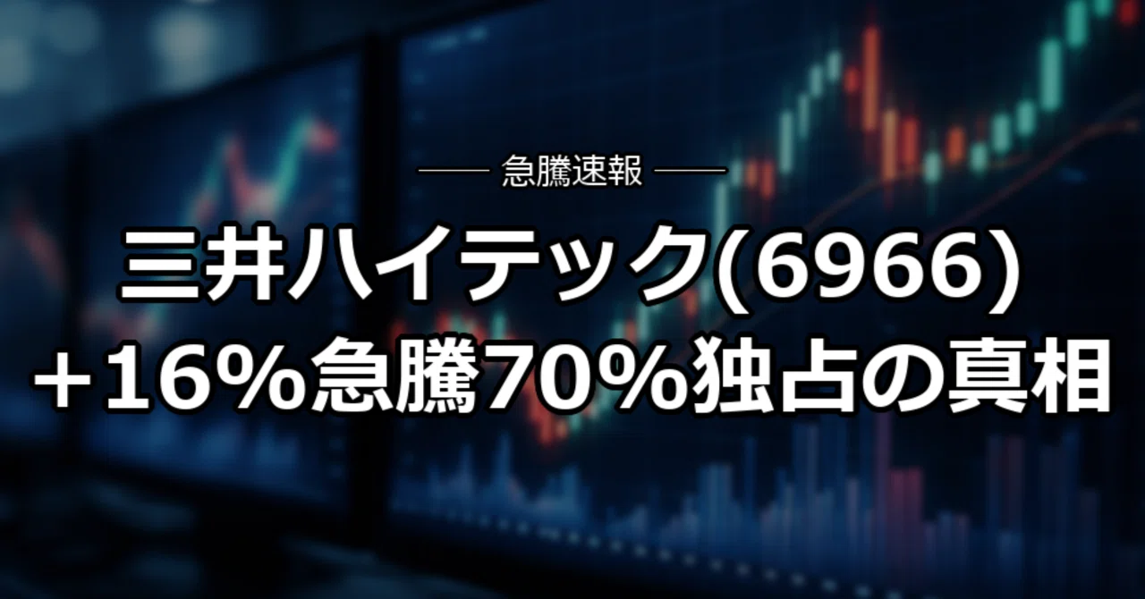 三井ハイテック(6966)が+16.1%急騰――円安158円台とEV・AI半導体の二本