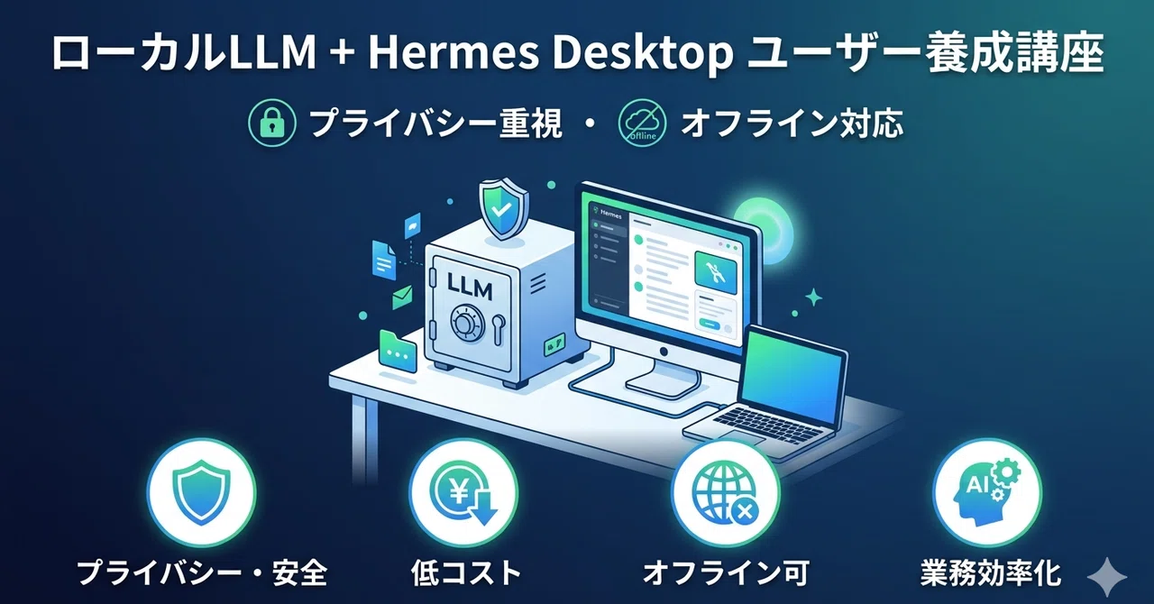 ローカルLLM + Hermes Desktop ユーザー養成講座