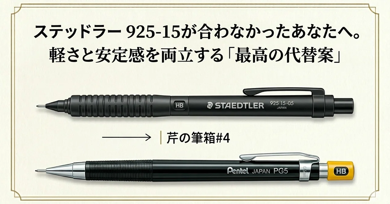 ステッドラー 925-15が合わなかったあなたへ。軽さと安定感を両立する