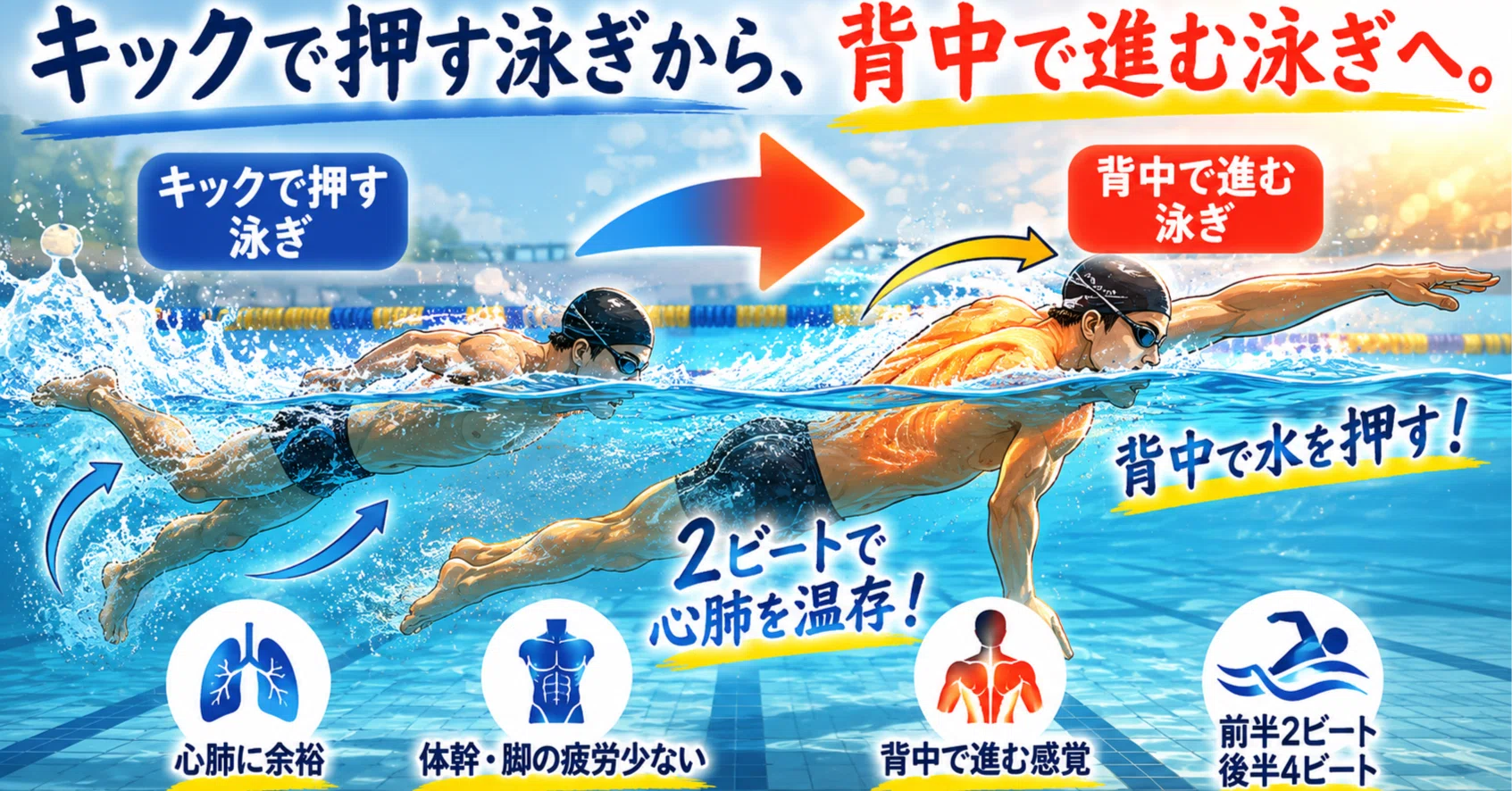 260526スイム キックで押す泳ぎから、背中で進む泳ぎへ。｜ai_swim_log