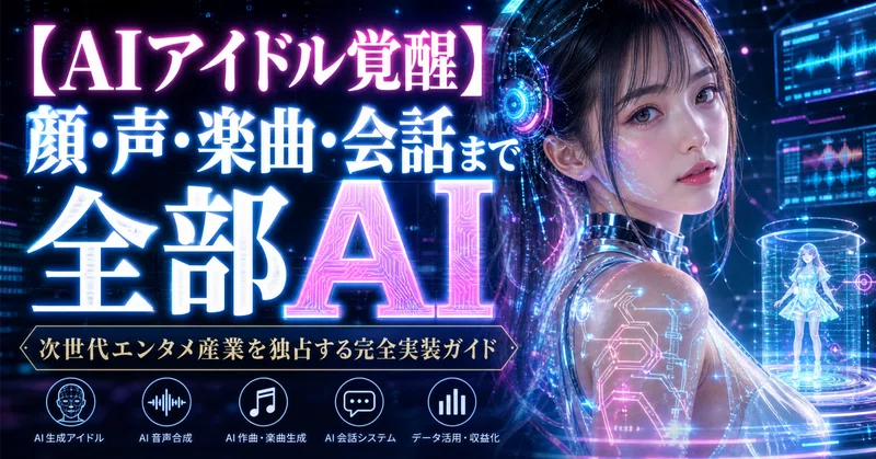 【AIアイドル覚醒】顔・声・楽曲・会話まで全部AI——次世代エンタメ産業を独占する完全実装ガイド