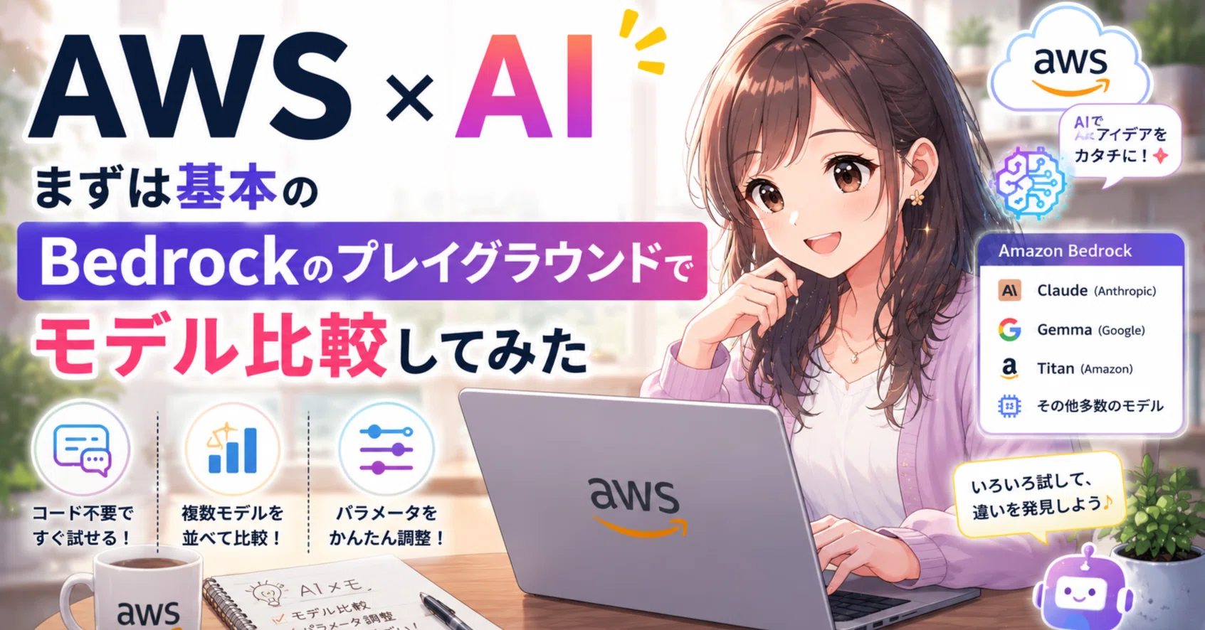 AWS×AI。まずは基本のBedrockのプレイグランドでモデル比較してみた