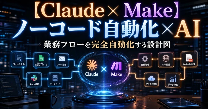 【Claude×Make(旧Integromat)】ノーコード自動化×AIで業務フローを完全自動化する設計図
