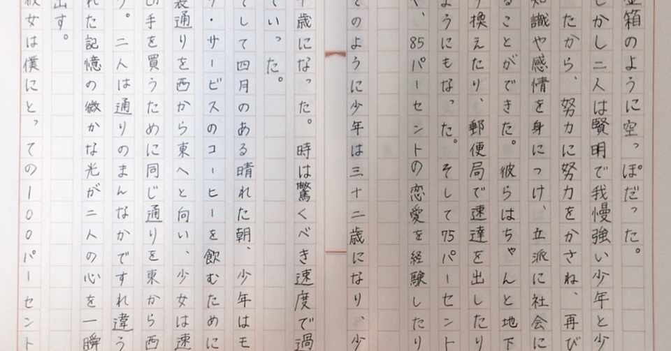 小説書写 0609 ４月のある晴れた朝に100パーセントの女の子に出会うことについて るり子 Note
