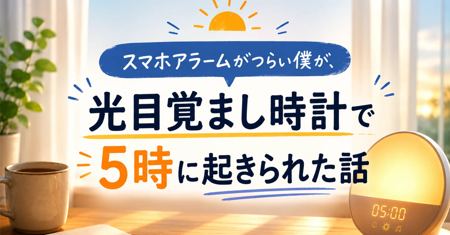 スマホアラームがつらい僕が、光目覚まし時計で5時に起きられた話｜Bob
