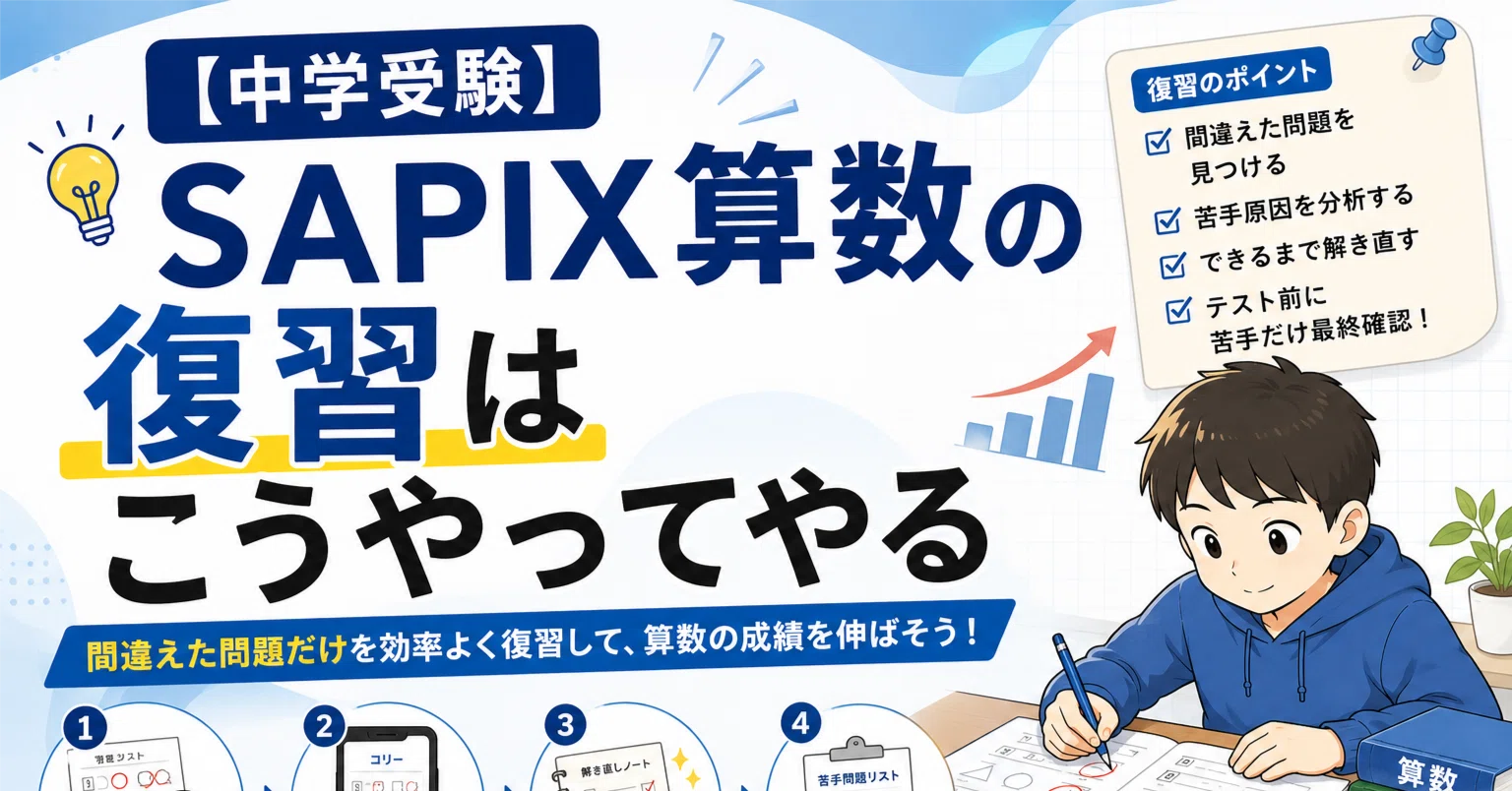 中学受験】SAPIX算数の復習はこうやってやる｜マナビスタ