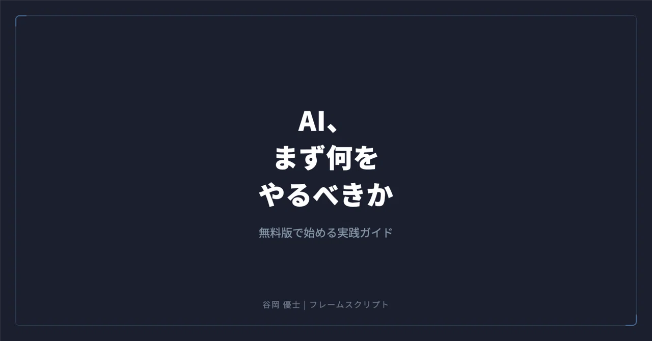 中小企業の会社紹介資料をAIで作る方法|谷岡 優士|FrameScript
