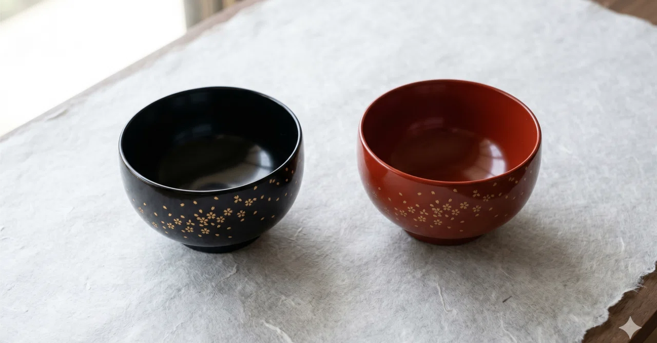 石川県・輪島】大藤漆器店 輪島塗 夫婦汁椀 飛花沈金 — 能登の手技が