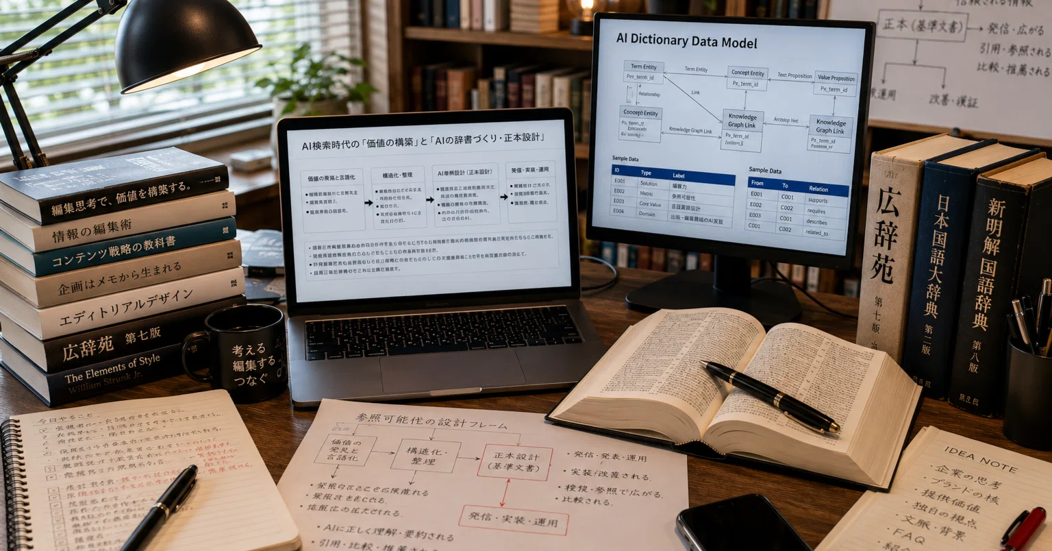 池松潤がやってる「AI向け辞書（正本）」の立ち位置と、他領域との違い