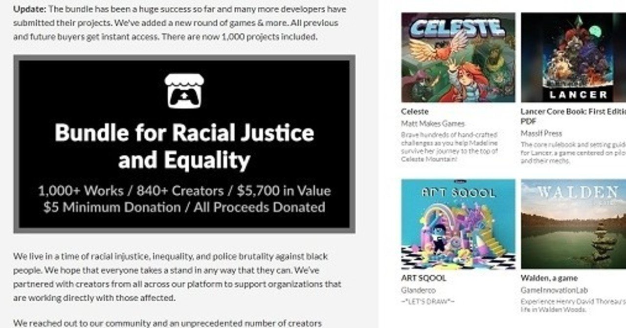 Bundle For Racial Justice And Equality より17作 まとめ前編 Masa Kei Note