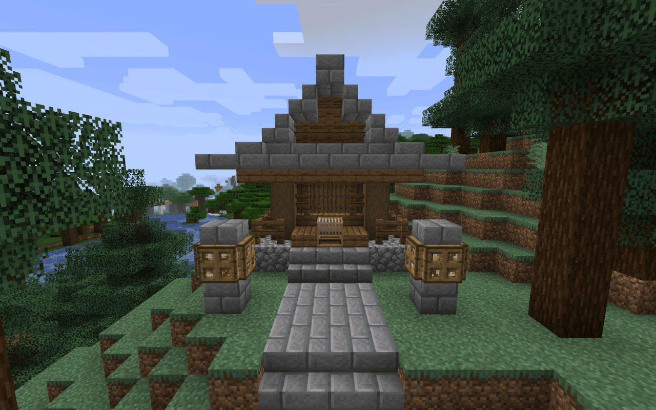 マイクラ日記7日目 小さな神社を作る あさよし Note