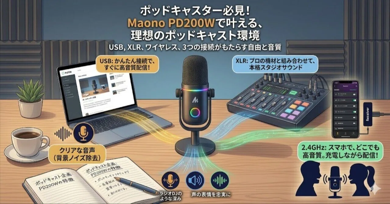 AI音声）自宅録音の正解はこれ！話題の多機能マイク「Maono PD200W