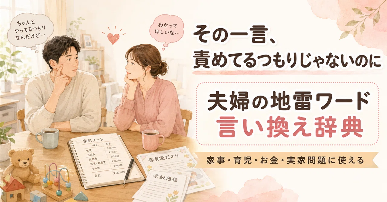 その一言、責めてるつもりじゃないのに夫婦のタイプ別・地雷ワードと言い換え辞典｜SolaVia｜自己理解から始める理想の人生