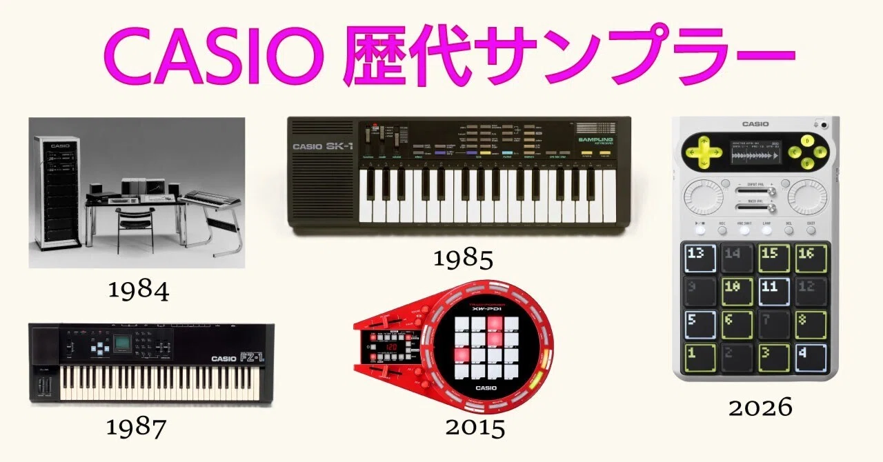 コウスケサマカシオシンセ歴史的珍品正弦波加算合成MT70 1982年￼ 美品￼ 音の玉手箱」サンプラーが音楽や放送を変えた歴史 カシオ歴代モデルも