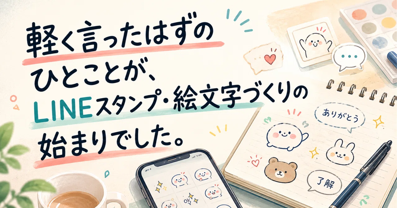 軽く言ったはずのひとことが、LINEスタンプ・絵文字づくりの始まりでした。｜macoo