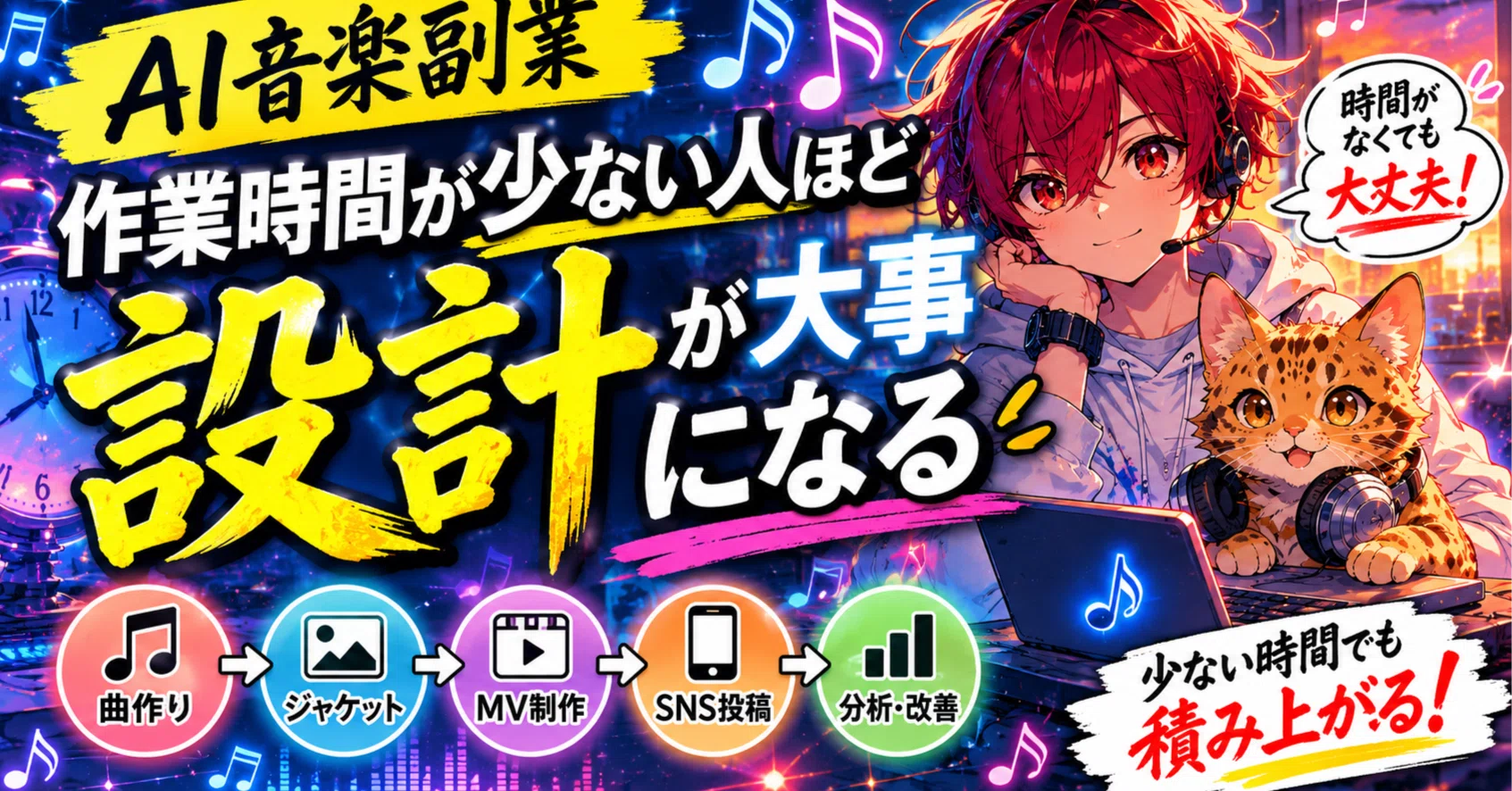 AI音楽副業で“作業時間が少ない人”ほど設計が大事になるsunoAI/KlingAI