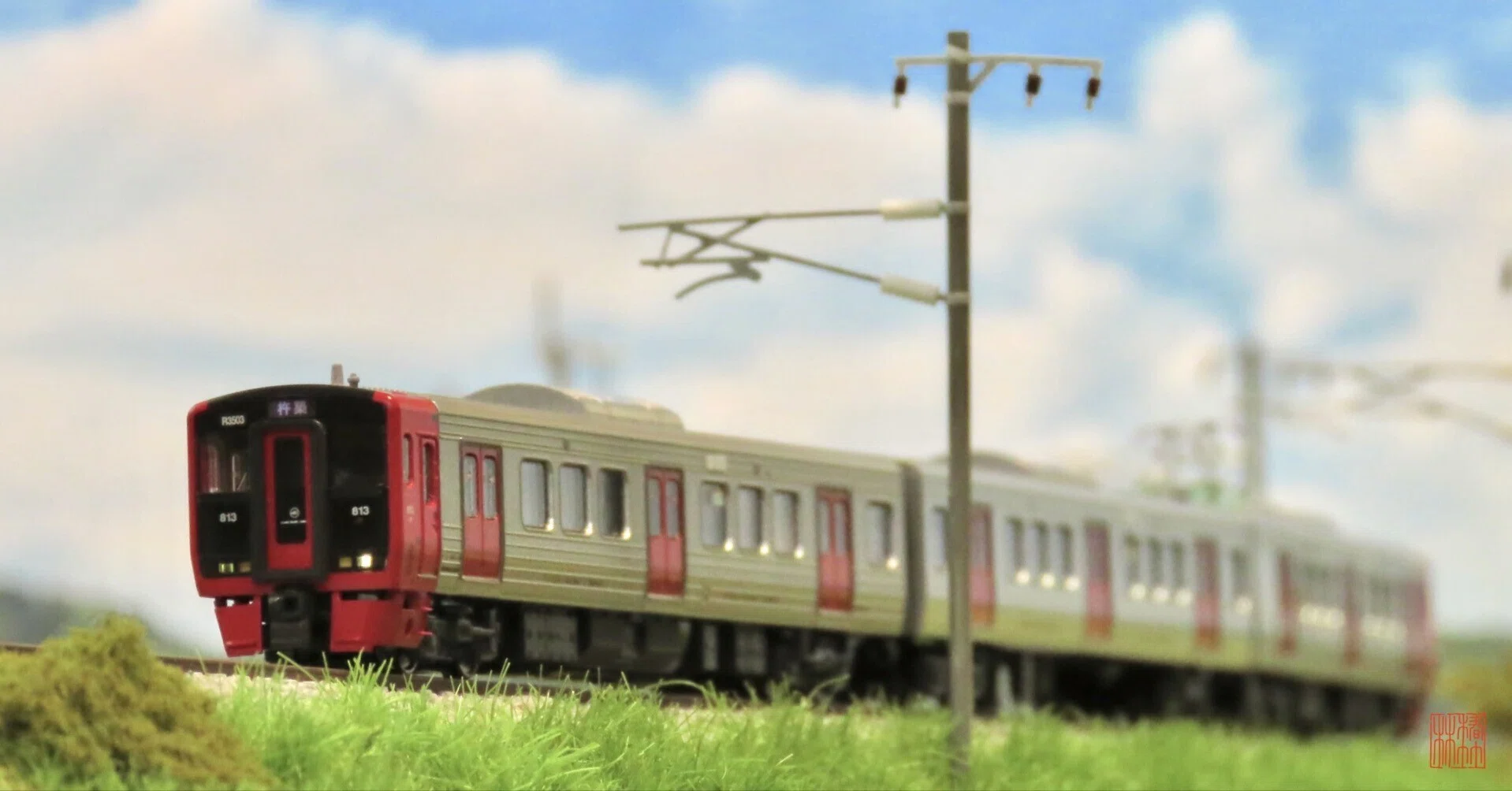 ゆ*う様 HOナロー「ダージリンヒマラヤの風景」ジオラマ 駅と車両の