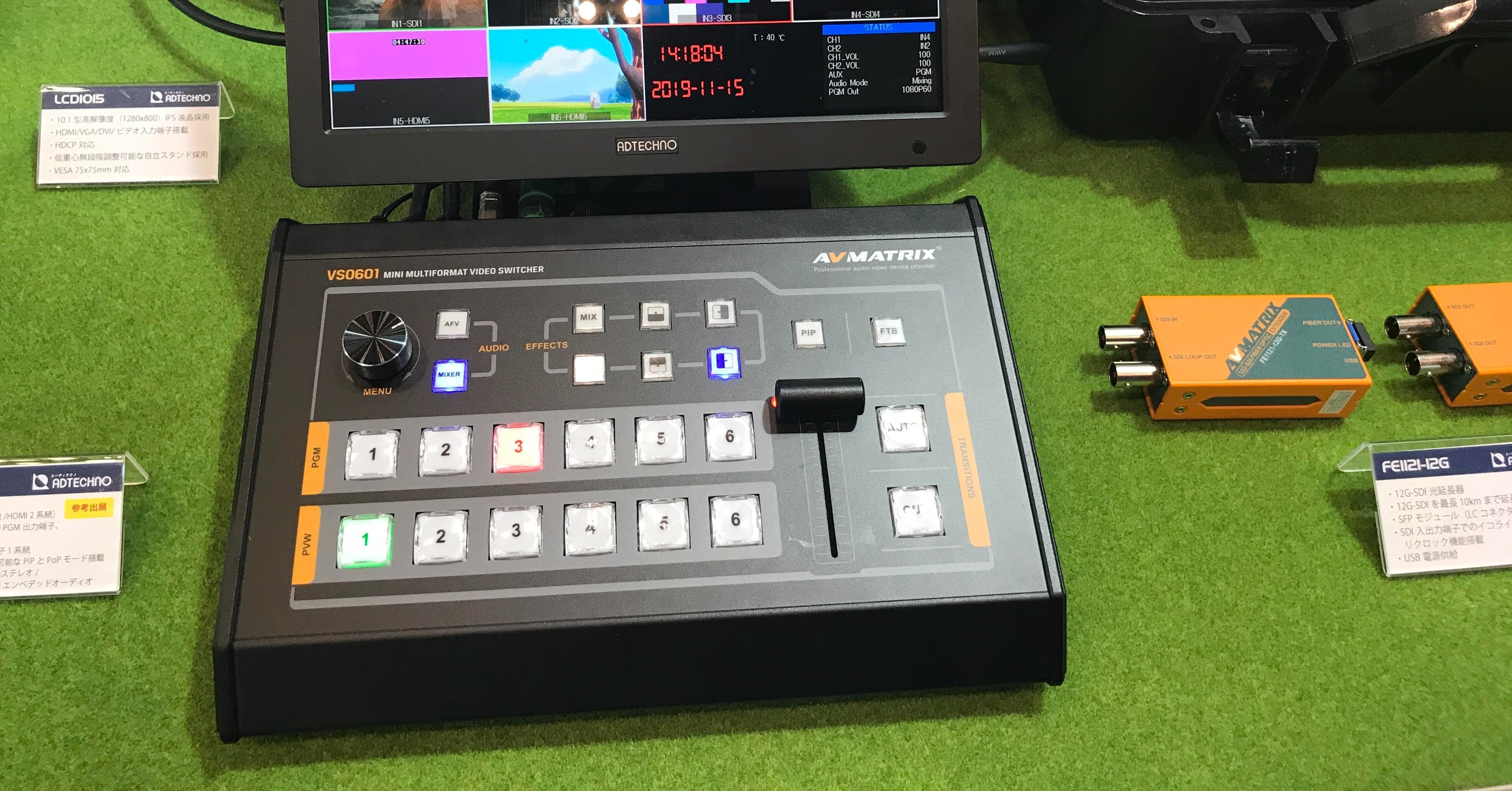 SDI入力4系統HDMI入力2系統スケーラ搭載ビデオスイッチャー約10万円