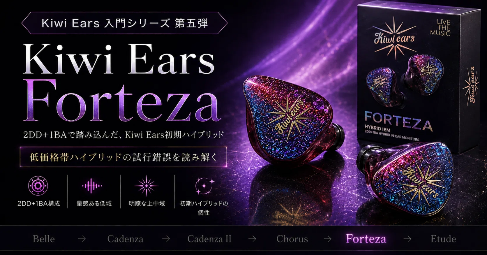 Kiwi Ears Forteza レビュー｜2DD+1BA で挑んだ、Kiwi Ears低価格