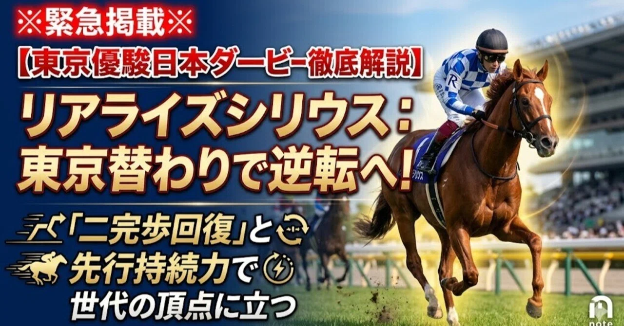 緊急掲載※【東京優駿日本ダービー徹底解説】リアライズシリウス：東京 
