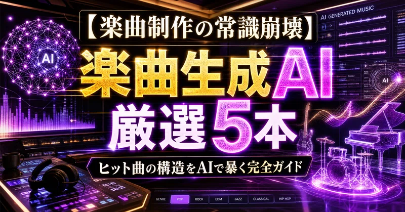 【楽曲制作の常識崩壊】使わない人は損する！　楽曲生成AI厳選5本＋ヒット曲の構造をAIで暴く完全ガイド