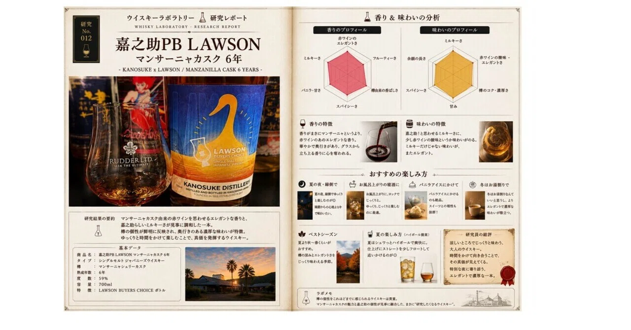 LAWSON PB 嘉之助マンサーニャカスク6年を飲んでの感想~｜橋本 剛