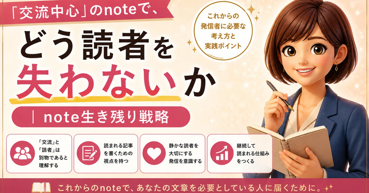 「交流中心」のnoteで、どう読者を失わないか | note生き残り戦略|秋月みりーほ | 書くこと、小さな仕事