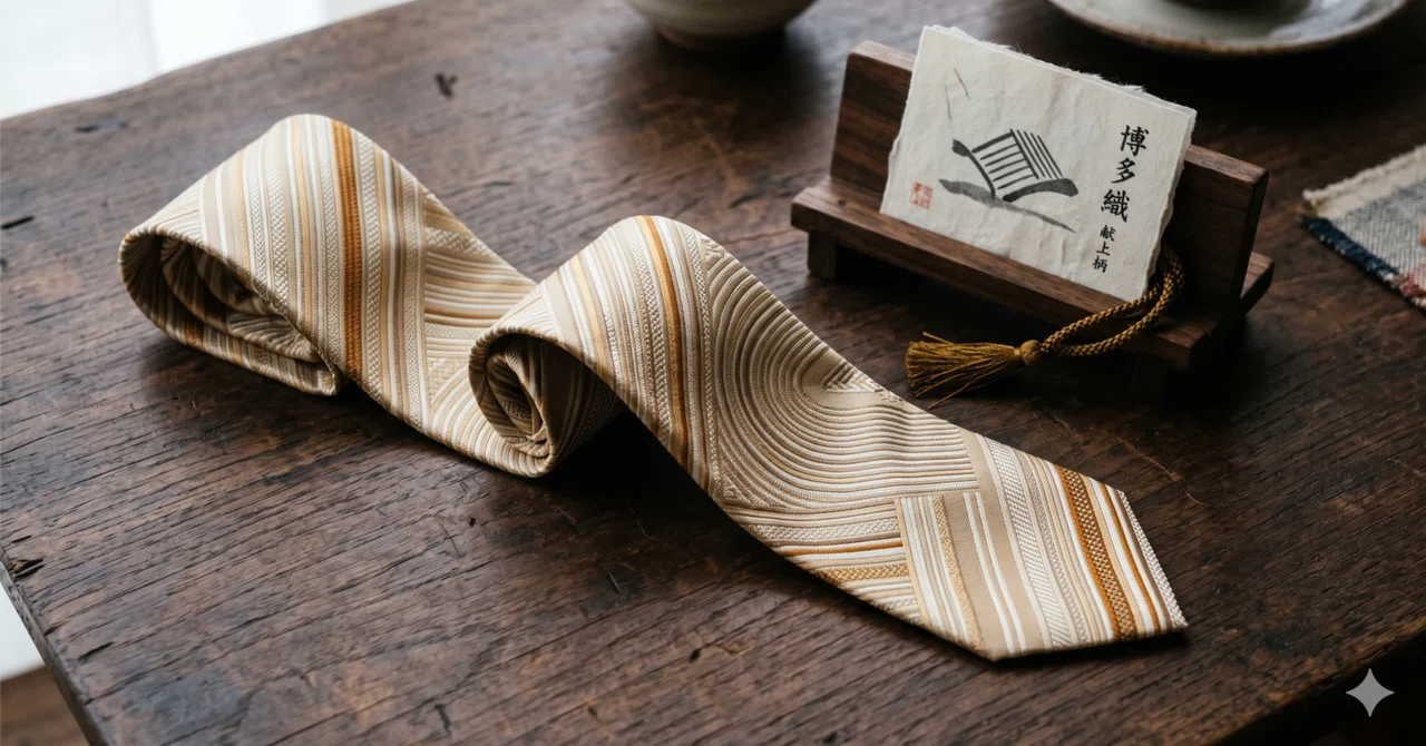 [Fukuoka/Hakata-ori] Sanui Orimono Kenjo-pattern Necktie — Just by ...