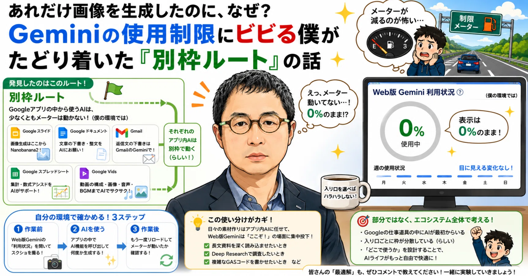 あれだけ画像を生成したのに、なぜ？Geminiの使用制限にビビる僕が