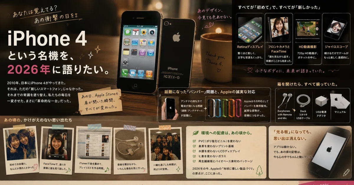 iPhone3G iPhone4/4s 【販売当時店頭紙】 📱 iPhone 4という名機を、2026年に語りたい。あなたは覚えてる？あの