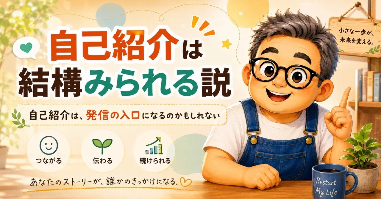 自己紹介は、結構見られる説｜フィフおじ｜アラフィフおじさん再起動中