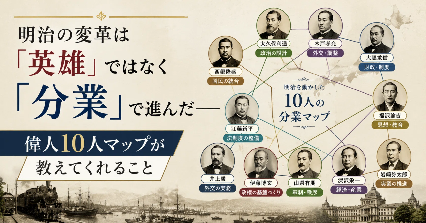 第2回】明治の変革は「英雄」ではなく「分業」で進んだ——偉人10人