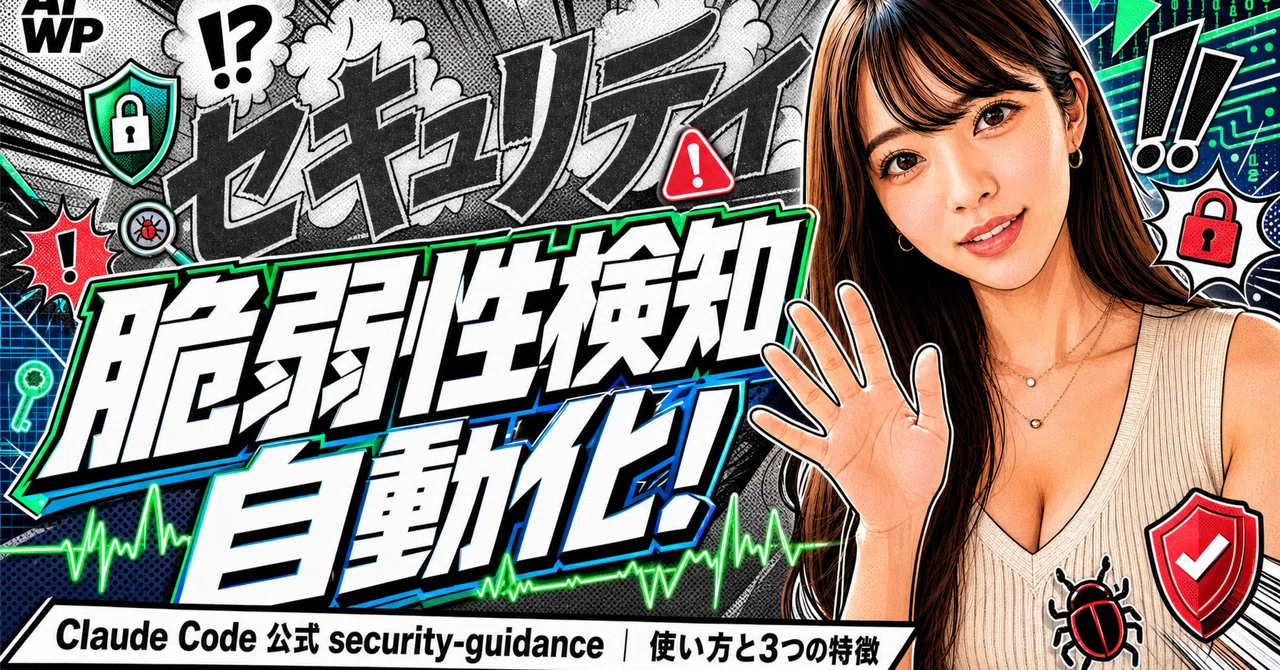 【Claude Code】公式セキュリティプラグイン「security-guidance」で脆弱性検知を自動化!使い方と3つの特徴