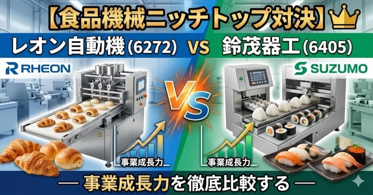 食品機械ニッチトップ対決】レオン自動機（6272）vs 鈴茂器工（6405
