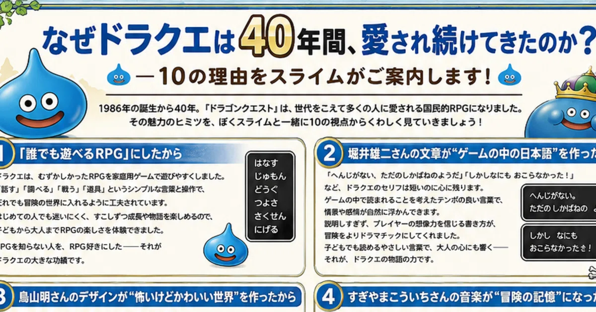 ドラクエはなぜ40年でも愛されるのか？｜ちもちも