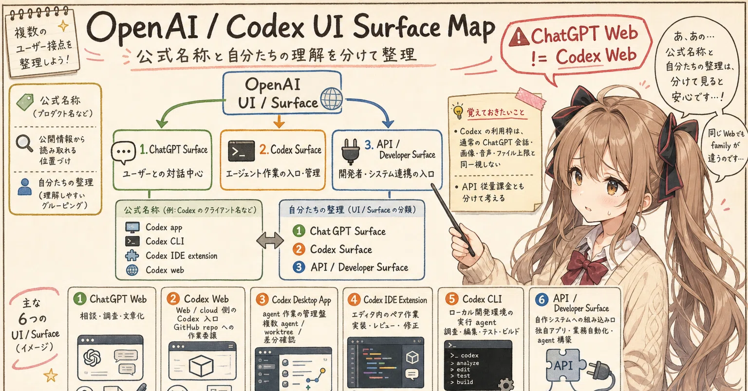 ito@プロフ必読様確認用 OpenAI / Codex の UI を、公式名称と自分の理解に分けて整理してみる