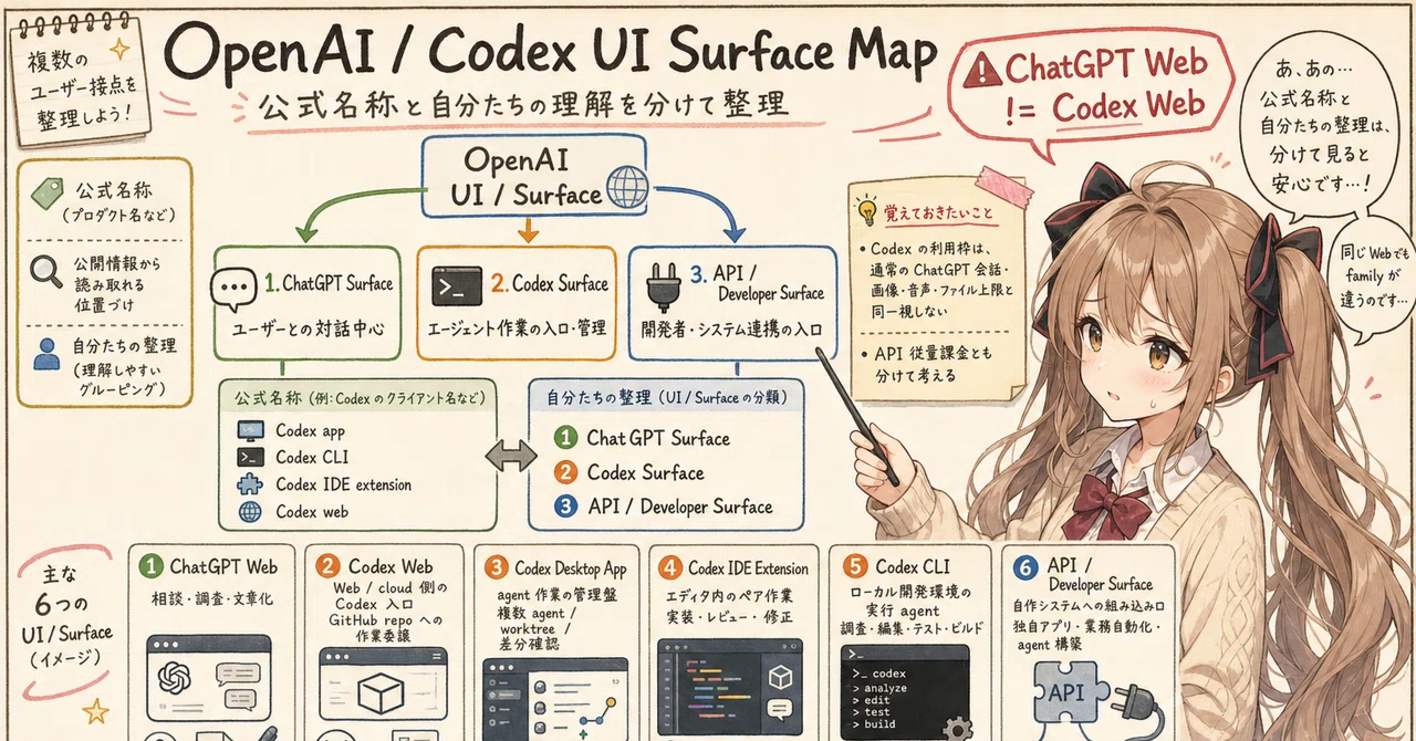 OpenAI / Codex の UI を、公式名称と自分の理解に分けて整理してみる